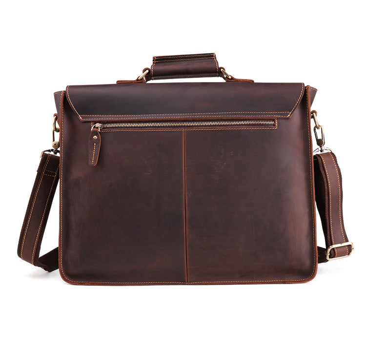 Genuine Leather Men’s Business Briefcase – Premium Cowhide Office Messenger Bag