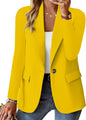Women’s Elegant Long Sleeve Blazer – Casual Solid Colour Office Jacket UK