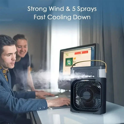 3 In 1 Fan Air Conditioner Small Water Air Cooler LED Lights Air Cooling Fan