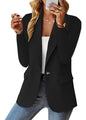 Women’s Elegant Long Sleeve Blazer – Casual Solid Colour Office Jacket UK