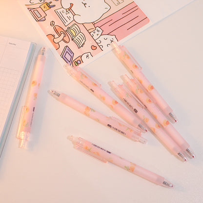 3D Pens Cute Peach Press Gel Pen Korean Kawaii Office & Stationery Writing Pen