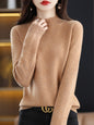 Women’s Wool Blend Half Turtleneck Jumper – Loose Fit Office Knit Sweater