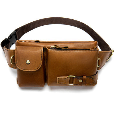 Genuine Leather Men’s Waist & Crossbody Bag – Retro Soft Cowhide Sling Bag