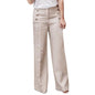 Women’s High Waist Button Wide Leg Cotton Trousers