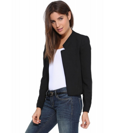 Women’s Short Blazer Jacket – Slim Fit Office & Smart Casual Coat
