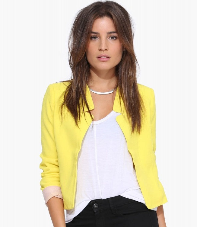 Women’s Short Blazer Jacket – Slim Fit Office & Smart Casual Coat