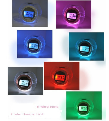 Alarm & Sensor Colorful Natural Sound Alarm Clock LED Night Light
