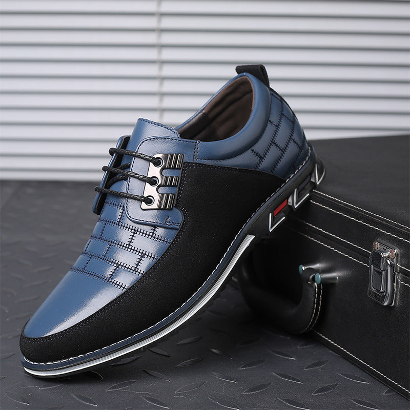 Men's Casual Leather Shoes | British Style Microfiber Low Top | Casual Shoes