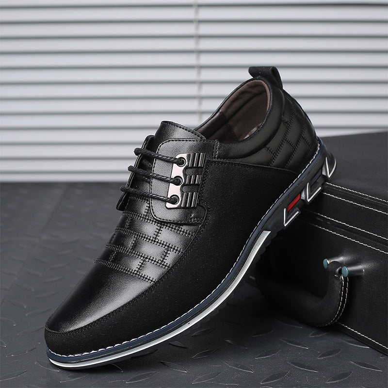 Men's Casual Leather Shoes | British Style Microfiber Low Top | Casual Shoes