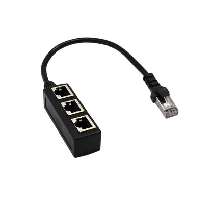RJ45 Network Splitter Adapter 1 Male to 3 Female CAT6 LAN | Networking Tools | Ethernet Cable Connector