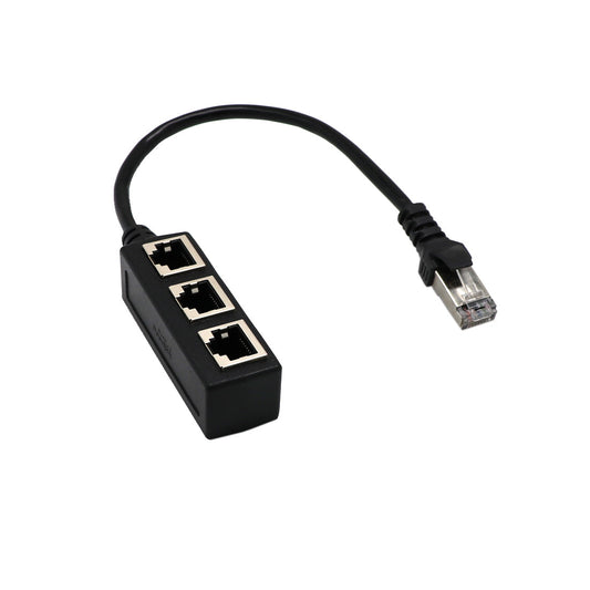 RJ45 Network Splitter Adapter 1 Male to 3 Female CAT6 LAN | Networking Tools | Ethernet Cable Connector