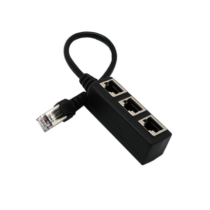 RJ45 Network Splitter Adapter 1 Male to 3 Female CAT6 LAN | Networking Tools | Ethernet Cable Connector