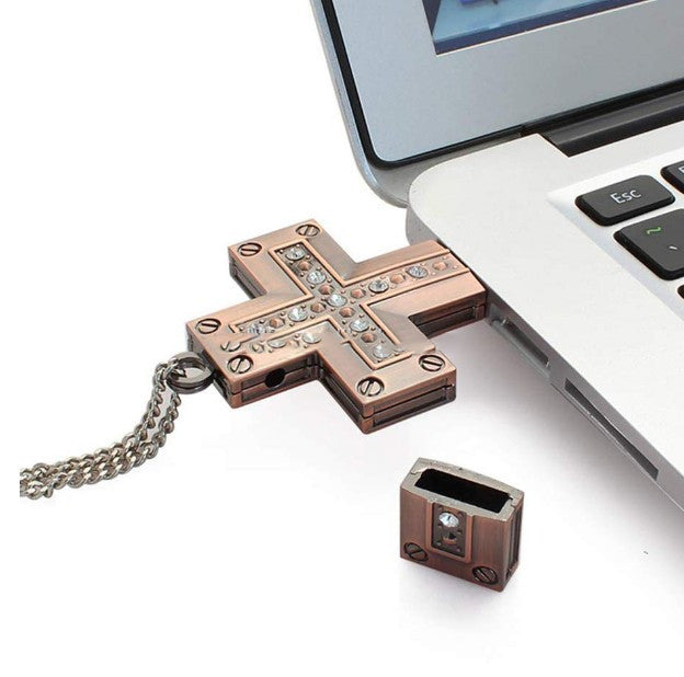 USB Flash Drives Metal Cross USB Flash Drive 32GB USB 2.0 Memory Stick