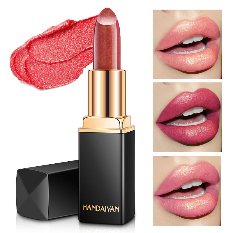 HANDAIYAN Metallic Lipstick – Shiny Pearlescent Colour Changing Lip Gloss, Long Lasting Hydrating Lipstick Makeup for Women