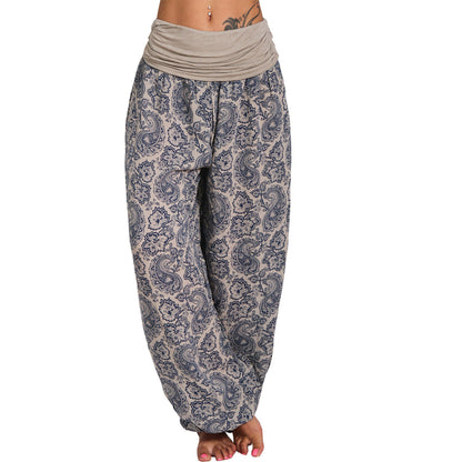 Women’s High Waist Wide Leg Trousers – Soft Cotton Blend Pants