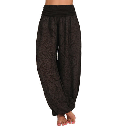 Women’s High Waist Wide Leg Trousers – Soft Cotton Blend Pants