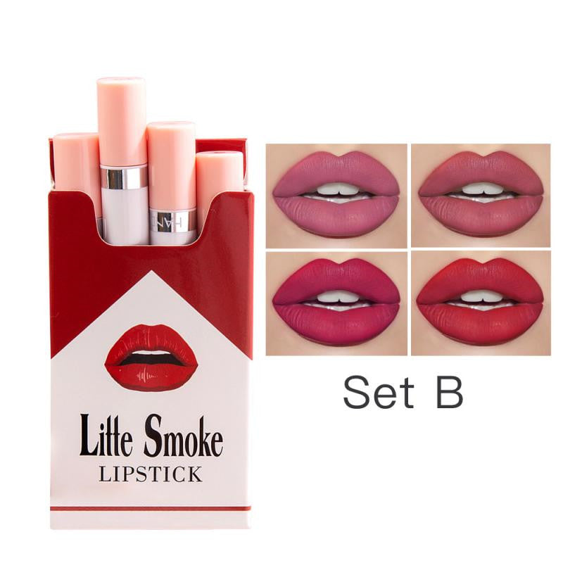 4Pcs Matte Mist Lipstick Set – Long Lasting Velvet Matte Lip Colour, Lightweight Hydrating Lipstick Makeup for Women