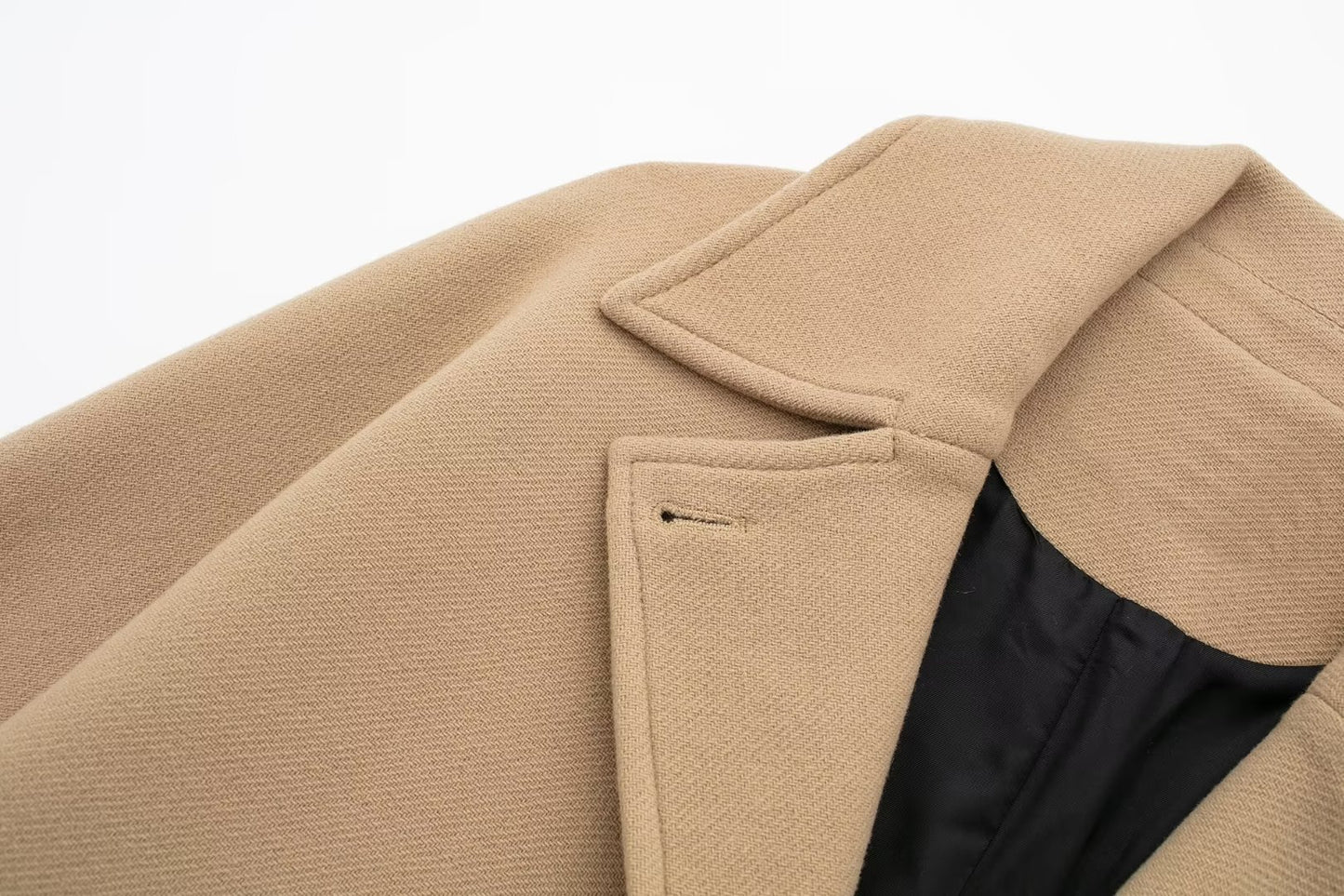 Women’s Wool Blend Short Coat – Loose Fit Winter Office Jacket