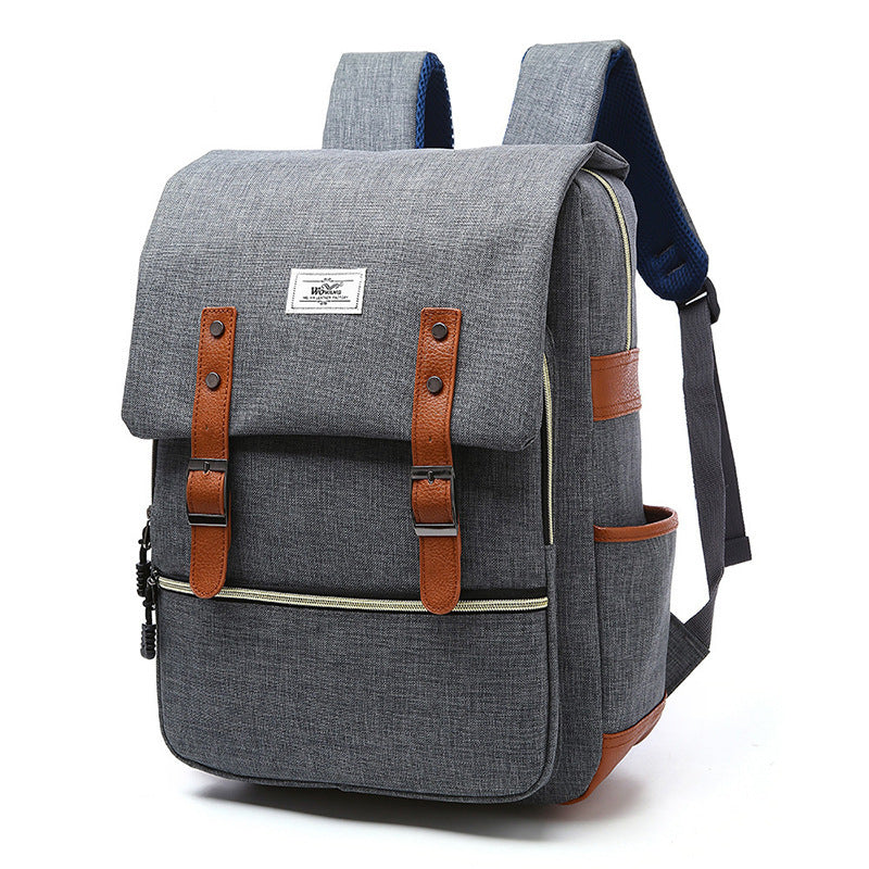Vintage Canvas Laptop Backpack with USB Charging – Travel & School Bag