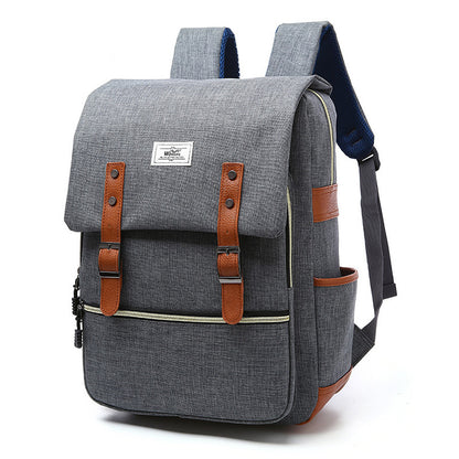 Vintage Canvas Laptop Backpack with USB Charging – Travel & School Bag