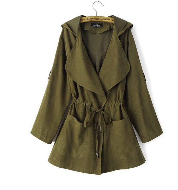 Women’s Hooded Waterproof Trench Coat – Lightweight Windbreaker Jacket