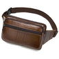 Genuine Cowhide Leather Men’s Waist Bag – Retro Crossbody Hip Bag