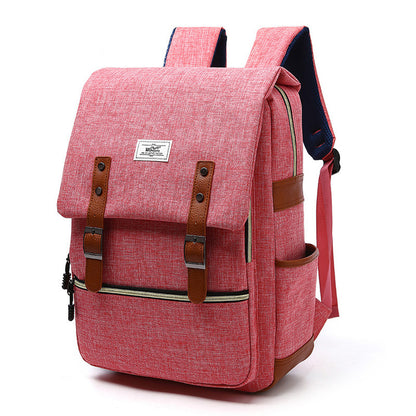 Vintage Canvas Laptop Backpack with USB Charging – Travel & School Bag
