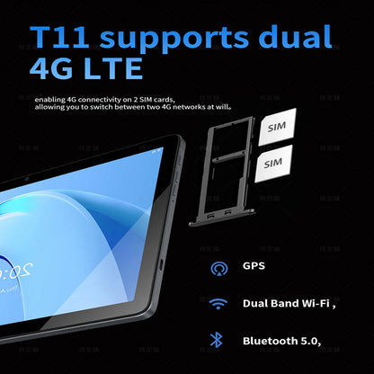 Laptops G-Tab T11 10.1 Inch Android 14 Tablet 8GB RAM 128GB ROM 4G Dual SIM IPS Display UK