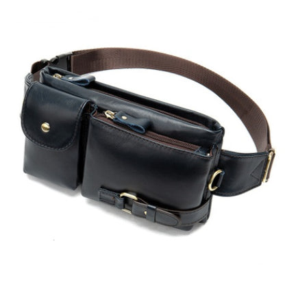 Genuine Leather Men’s Waist & Crossbody Bag – Retro Soft Cowhide Sling Bag