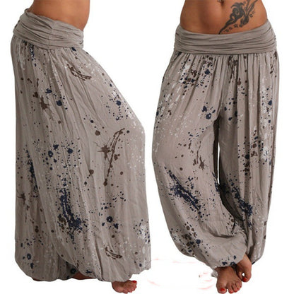 Women’s High Waist Wide Leg Trousers – Soft Cotton Blend Pants
