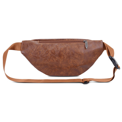 Retro PU Leather Crossbody Waist Bag for Men – Lightweight Everyday Sling Bag