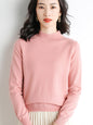 Women’s Wool Blend Turtleneck Knit Sweater – Loose Fit Office Jumper