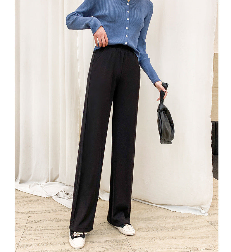 Women’s Ice Silk Wide Leg Trousers – Cotton Linen Lightweight Summer Pants