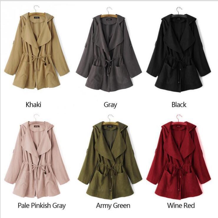 Women’s Hooded Waterproof Trench Coat – Lightweight Windbreaker Jacket