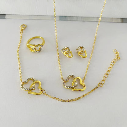 5PCS Butterfly Jewellery Set for Women – Necklace, Earrings, Ring & Bracelet | Bridal Wedding Party Gift | Gold & Silver Plated Fashion Jewellery