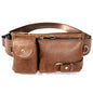 Genuine Leather Men’s Waist & Crossbody Bag – Retro Soft Cowhide Sling Bag