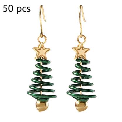 Christmas Tree Star Earrings – DIY Aluminium Alloy Festive Stud Earrings for Women