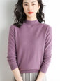 Women’s Wool Blend Turtleneck Knit Sweater – Loose Fit Office Jumper