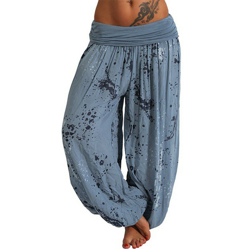 Women’s High Waist Wide Leg Trousers – Soft Cotton Blend Pants