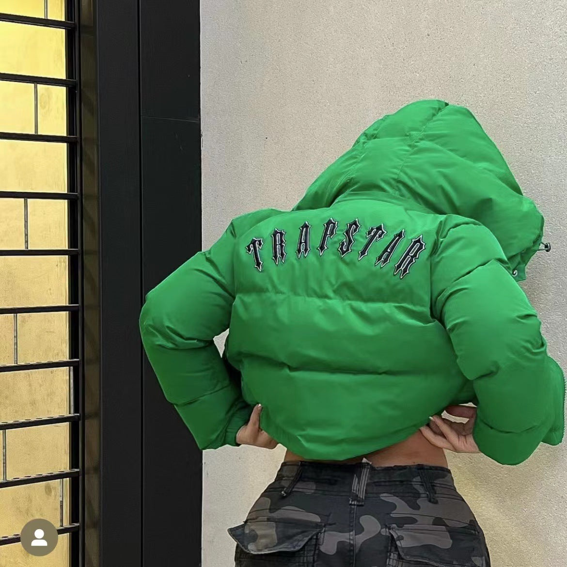 Basic Jacket Women’s Contrast Colour Letter Hooded Cotton Coat – Street Style Short Zipper Jacket