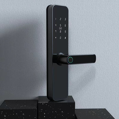 Smart Wooden Door Fingerprint Lock WiFi Password Access Door Intercom Security Handle