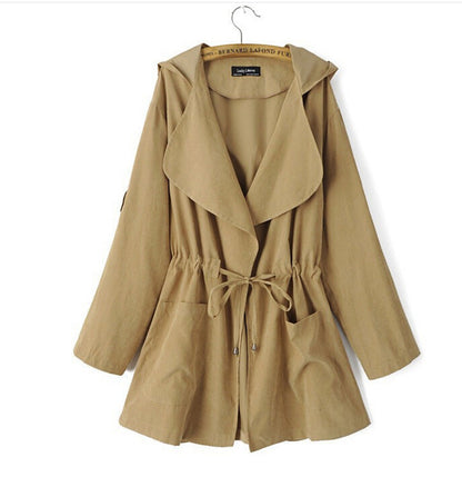 Women’s Hooded Waterproof Trench Coat – Lightweight Windbreaker Jacket