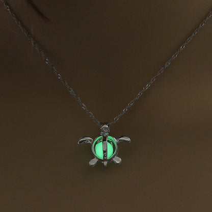 Women’s Moon Glow Pendant Necklace – Natural Stone Luminous Charm Jewellery Gift UK