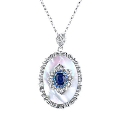 925 Sterling Silver Sapphire Diamond Pendant Necklace for Women – Elegant Wedding & Party Chain | Luxury Gift for Her UK