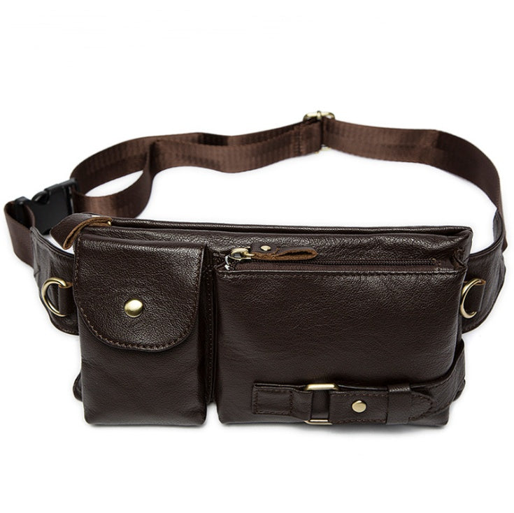 Genuine Leather Men’s Waist & Crossbody Bag – Retro Soft Cowhide Sling Bag