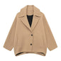 Women’s Wool Blend Short Coat – Loose Fit Winter Office Jacket
