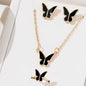 5PCS Butterfly Jewellery Set for Women – Necklace, Earrings, Ring & Bracelet | Bridal Wedding Party Gift | Gold & Silver Plated Fashion Jewellery