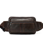 Genuine Cowhide Leather Men’s Waist Bag – Retro Crossbody Hip Bag