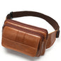 Genuine Cowhide Leather Men’s Waist Bag – Retro Crossbody Hip Bag