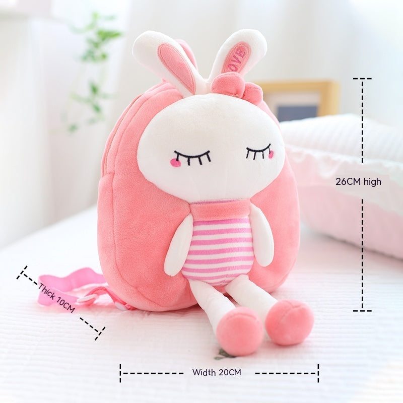 Cute Rabbit Plush Backpack for Kids – Korean Style Soft School Bag